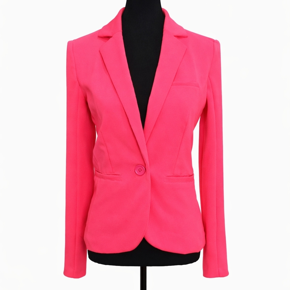 AX Armani Exchange Neon Pink Single-Button Blazer